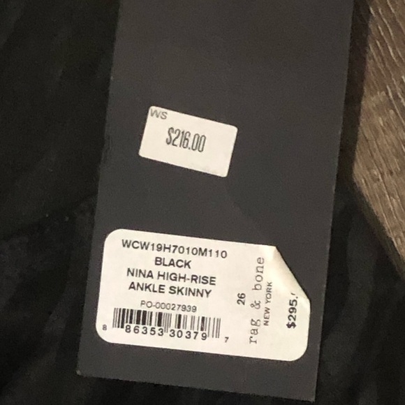 Rag & Bone Jeans Women's 26 Nina High Rise Ankle Skinny  Zebra Stripe NWT - Picture 3 of 8